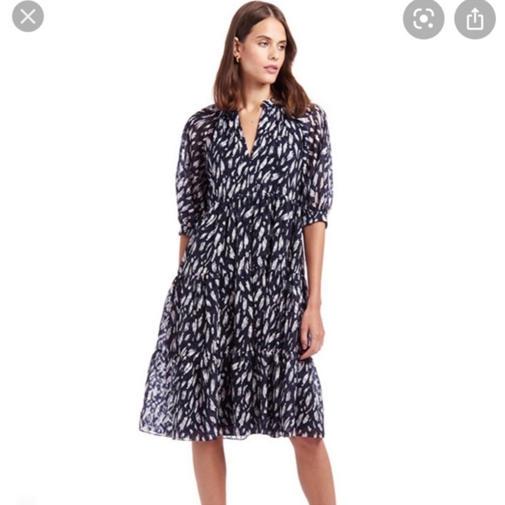 Amanda‎ Uprichard Diego Midi Printed Dress Size Small